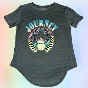 Journey Women's Small Tee Shirt Night Shirt Black Generations Cotton Blend